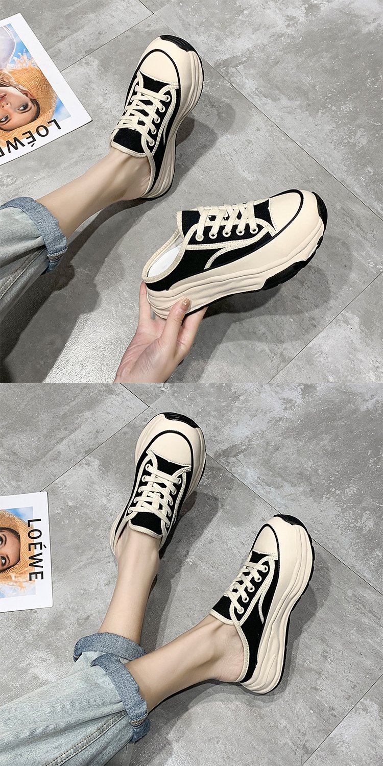 Ins versione coreana di papà scarpe 2023 estate transfrontaliera nuovo studente scarpe sportive con la suola spessa Baotou mezze pantofole casual da donna_voghion.com