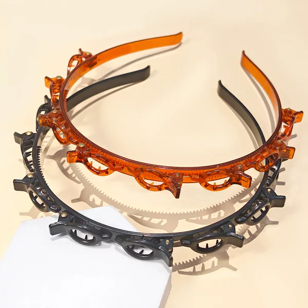 Amazon Multi-Layer Hollow Braided Headband Double-Layer Bangs Clip Hairband Headband Internet Celebrity Headwear Manufacturer Wholesale