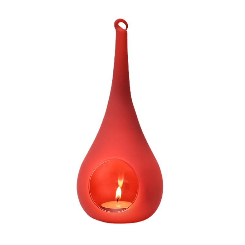 Creativo colgante color candelabro rojo candelabro de cristal con velas cena decoración del hogar fábrica al por mayor
