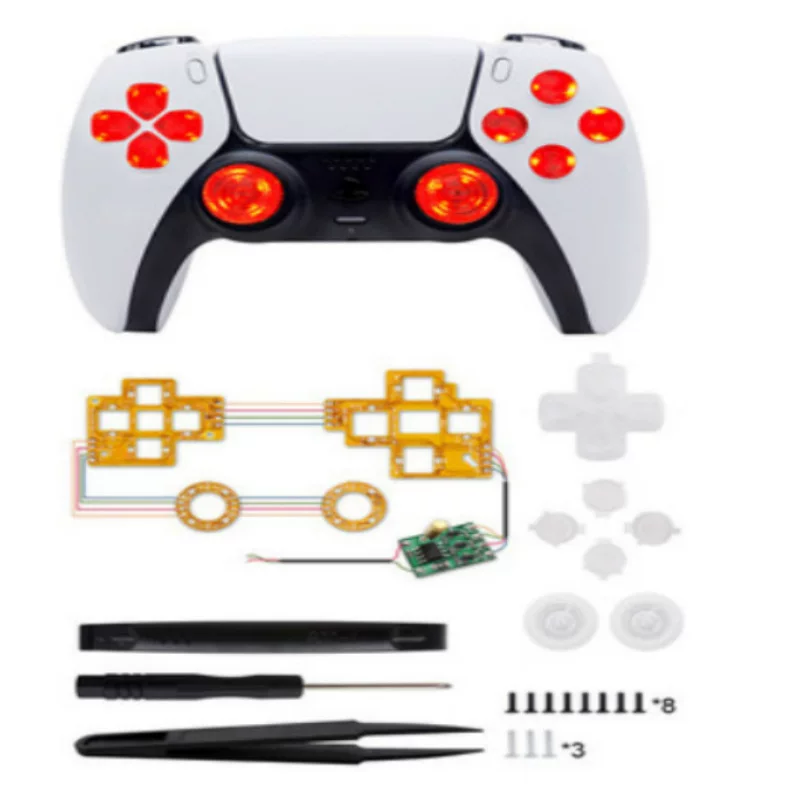PS5 беспроводной геймпад модифицированная LED-подсветка плата с rocker cap cross key ABXY маленькая кнопка