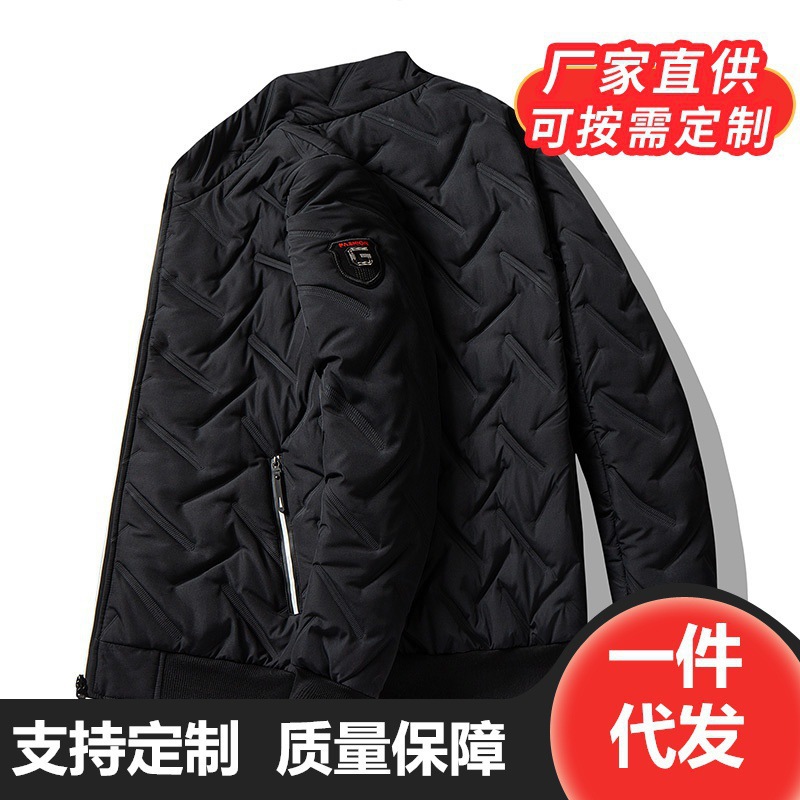 Chaqueta de algodón acolchado para hombres transfronterizos 2023 nuevo collar de soporte abrigo ligero de algodón acolchado de moda coreana Chaqueta de algodón acolchado corto al por mayor
