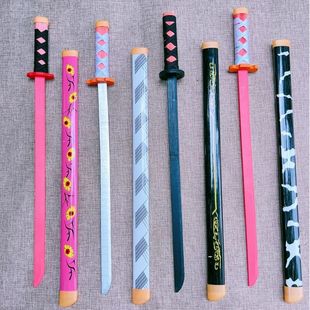 Factory wholesale ghost kill blade cos animation wood blade children's toys adult props temple fair scenic hot selling wooden knife