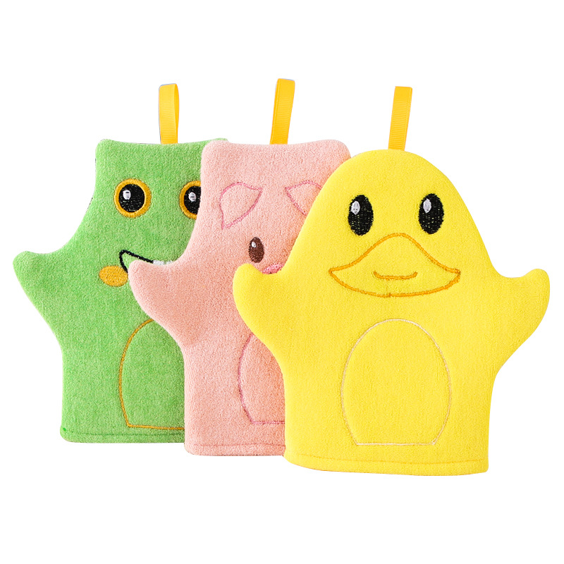 Toalla de baño de arena fina de doble cara para niños barro fuerte engrosada tela de baño gris hogar espalda guantes de baño artefacto