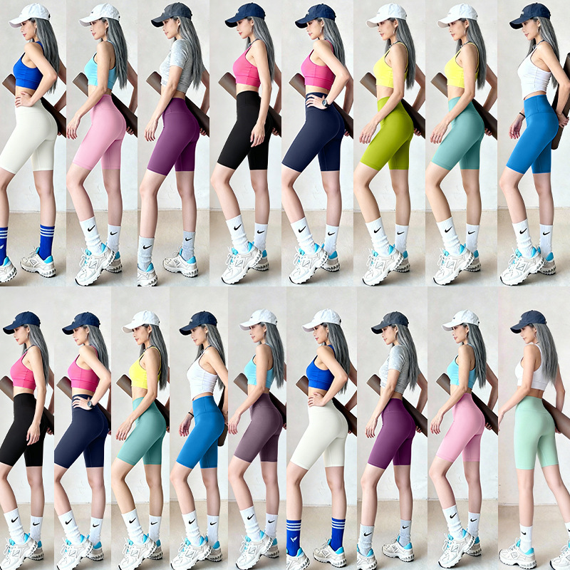 Peach-Colored Four-Quarter Yoga Pants for Women, Sports Leggings, Slimming Cycling Shorts, Butt-Lifting High-Waisted Tight-Fitting Fitness Pants Peach-Colored Four-Quarter Yoga Pants for Women, Sports Leggings, Slimming Cycling Shorts, Butt-Lifting High-Waisted Tight-Fitting Fitness Pants