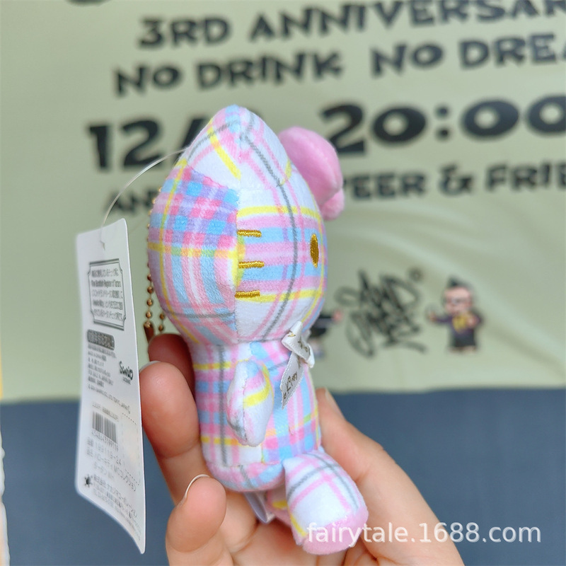 五十周年kt猫レトロ格子縞ミレニアム格子縞誕生日プレゼント小ストラップ女子人形|undefined