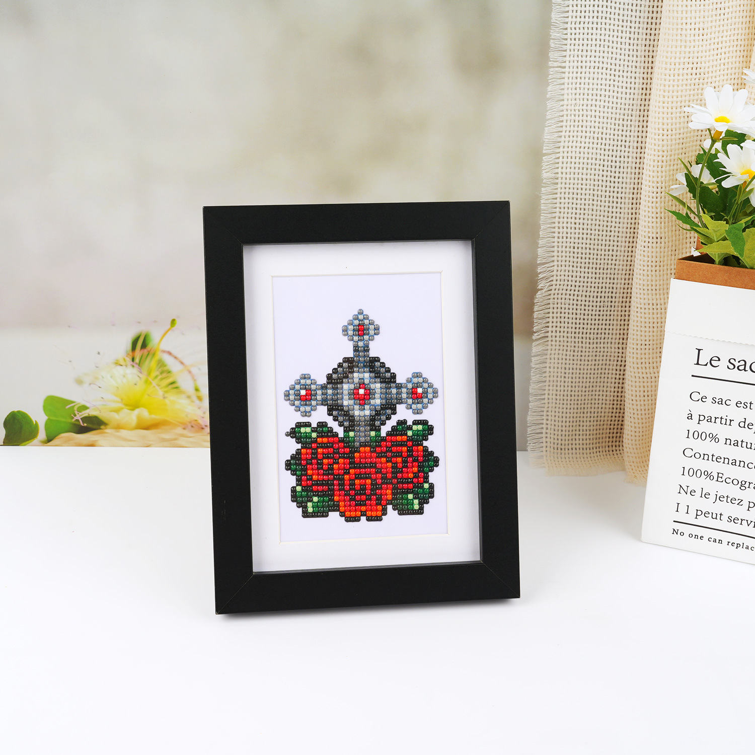 Transfronterizo 5D Diamante 5 * 7 pulgadas sin marco versión gótica Decorative Graffiti Horror Skull Stand