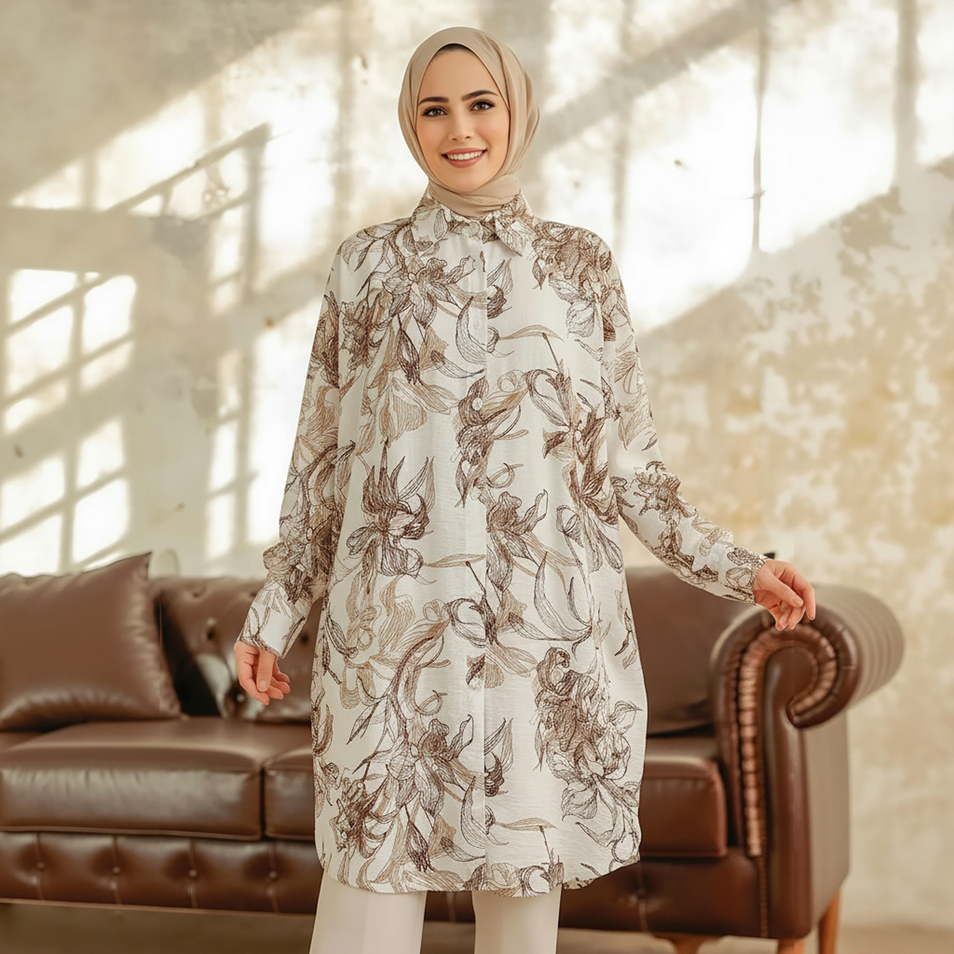 Women's Multicolor Printed Shirt Casual Plus Size Spring Summer_voghion.com