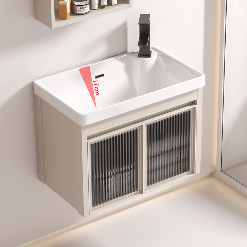 gabinete de baño de aluminio espacial tipo casa pequeña tipo pared tipo lavabo gabinete combinado lavabo de aire crema lavabo lavabo integral lavabo
