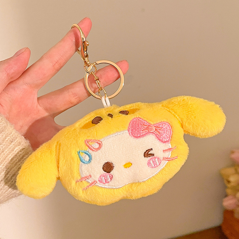 かわいいぬいぐるみ車のキーホルダー、キーチェーン、バッグの飾り、ちょっとしたギフト、子供向け遊園地の小さな人形|undefined