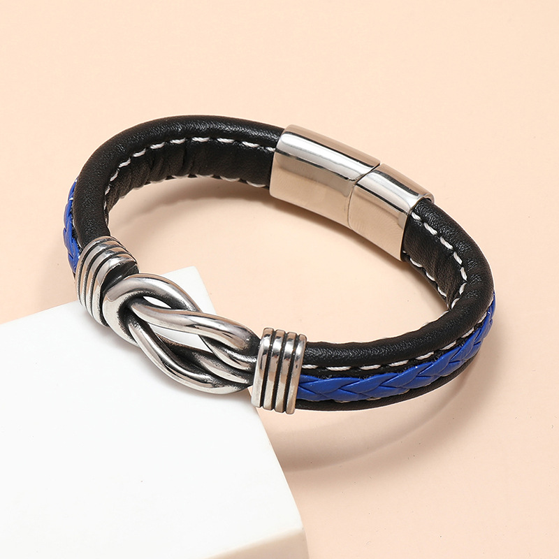 wholesale jewelry two-color leather magnet buckle bracelet nihaojewelry