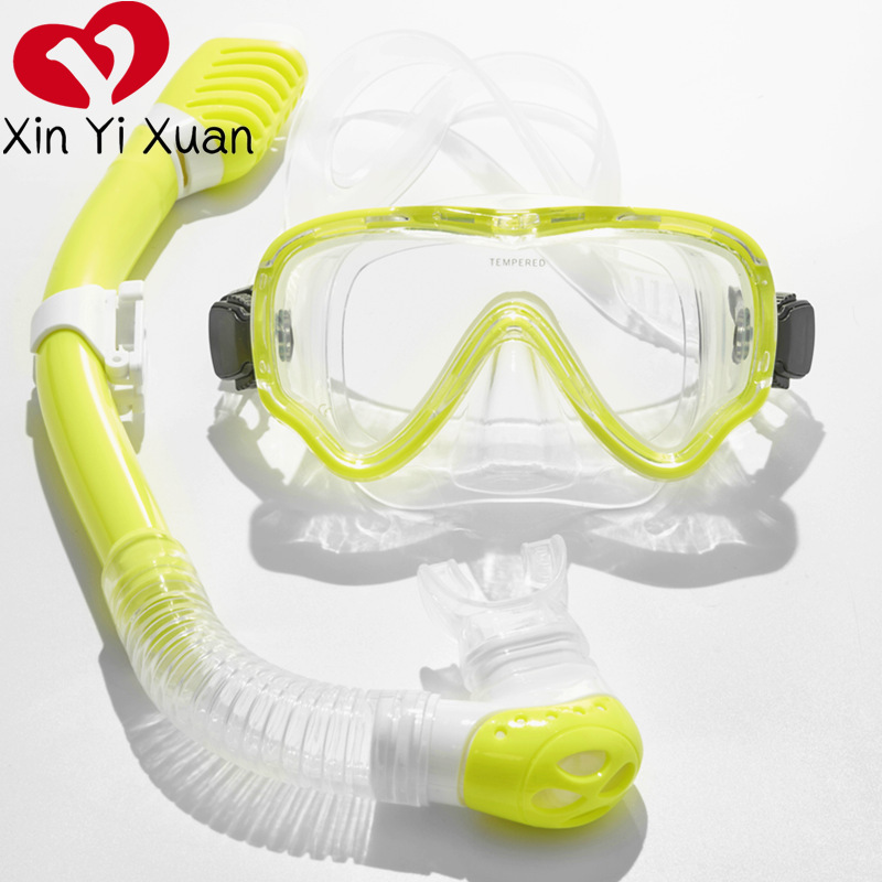 Cross-Border Swimming Mask, Mouthpiece Snorkel Set, Snorkeling Mask Silicone, Children's Full Dry Diving Equipment