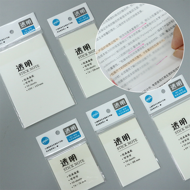 gimen giant stationery transparent sticky notes waterproof visual PET students note notes instruction mark stickers