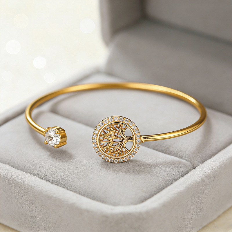Cross-Border Bracelets for Women, Summer Beach Accessories, Niche Design Jewelry, Tree of Life Jewelry, High-End Open Bracelets