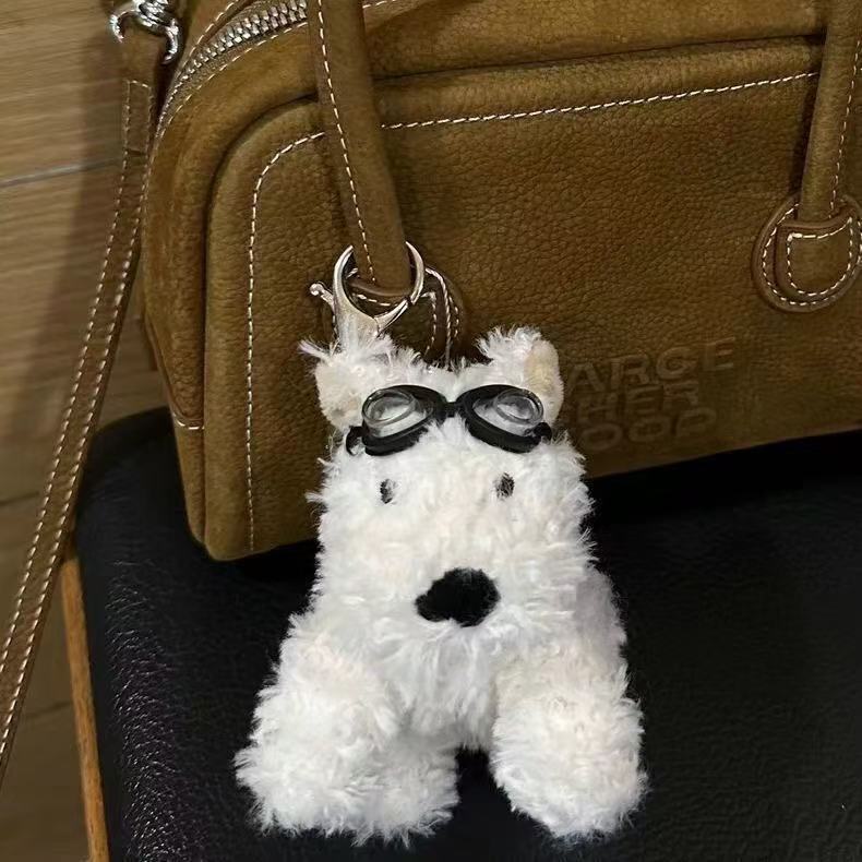 Hermoso West Highlands colgante bolsos colgantes dibujos animados perros peludos muñecas accesorios llaveros regalos creativos
