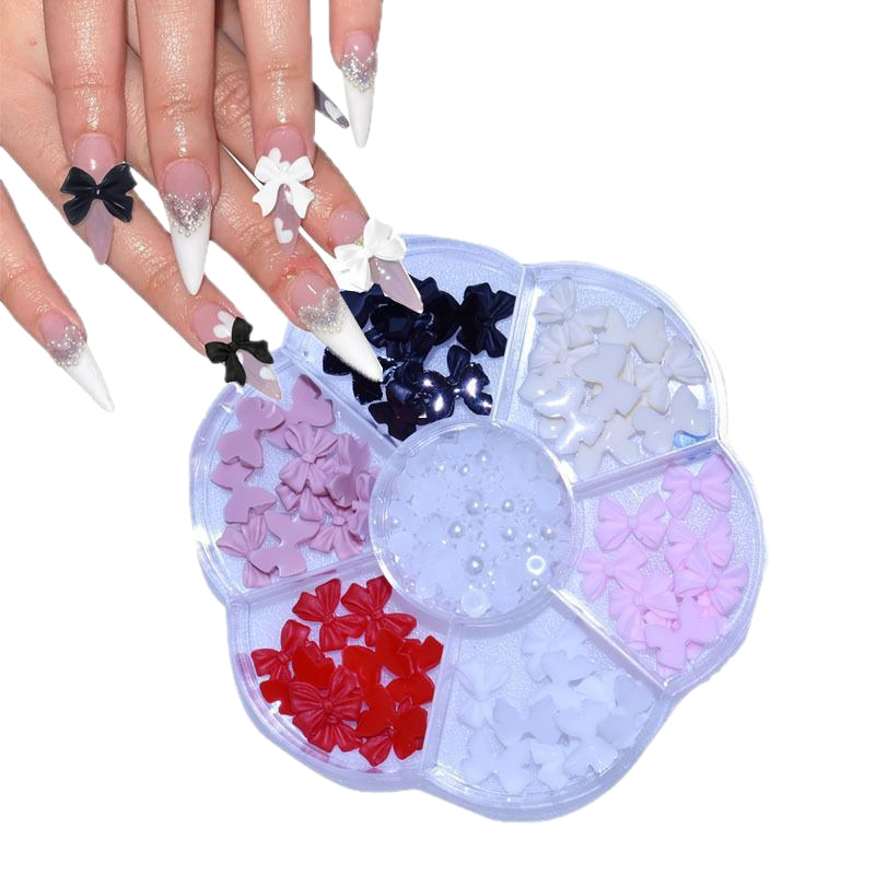 Venta caliente transfronteriza cinta de arco de uñas perla diamante Aurora oso 7 rejilla tocadiscos joyería de uñas al por mayor