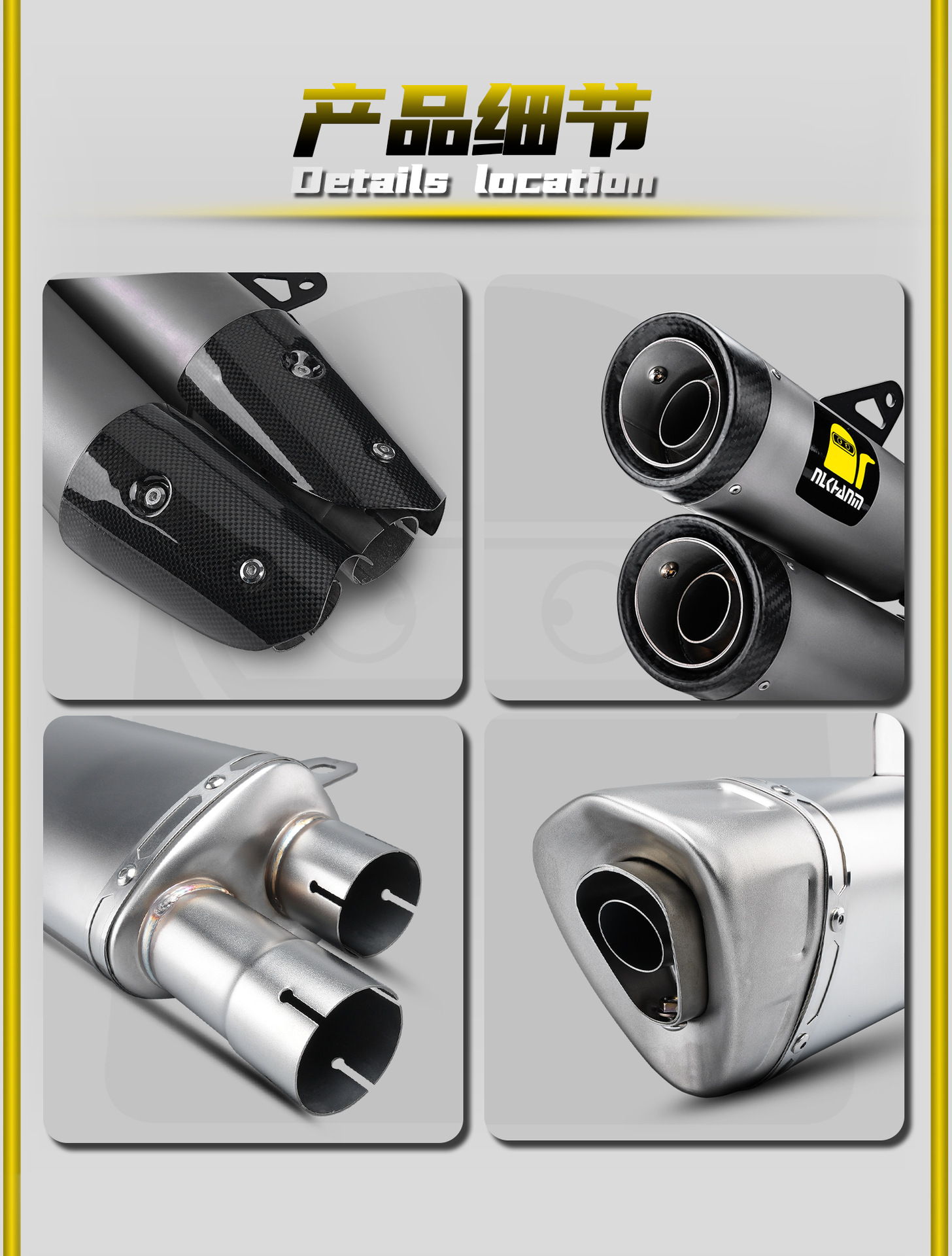 Triumph 1200Rs 21-24 Model Motorcycle Modified Exhaust Pipe Stainless Steel/Titanium Alloy Tail Section Non-Destructive Installation