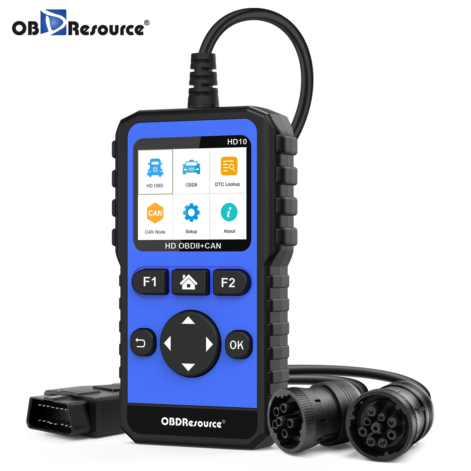Диагностический сканер OBDResource HD10 для дизельных и бензиновых двигателей, интегрированный считыватель кодов, инструмент для диагностики тяжелых грузовиков, умный детектор OBD HD