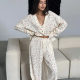 Cross-border European and American New Loose Comfortable Home Clothes Spring Cotton Printed Long Sleeve Trousers Comfortable Pajamas for Women Wholesale