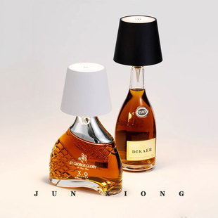 Amazon Atmosphere Table Lamp Plug-In Wine Bottle Lamp Rgb Three-Color Pleated Small Table Lamp Decorative Dimmable Atmosphere Light