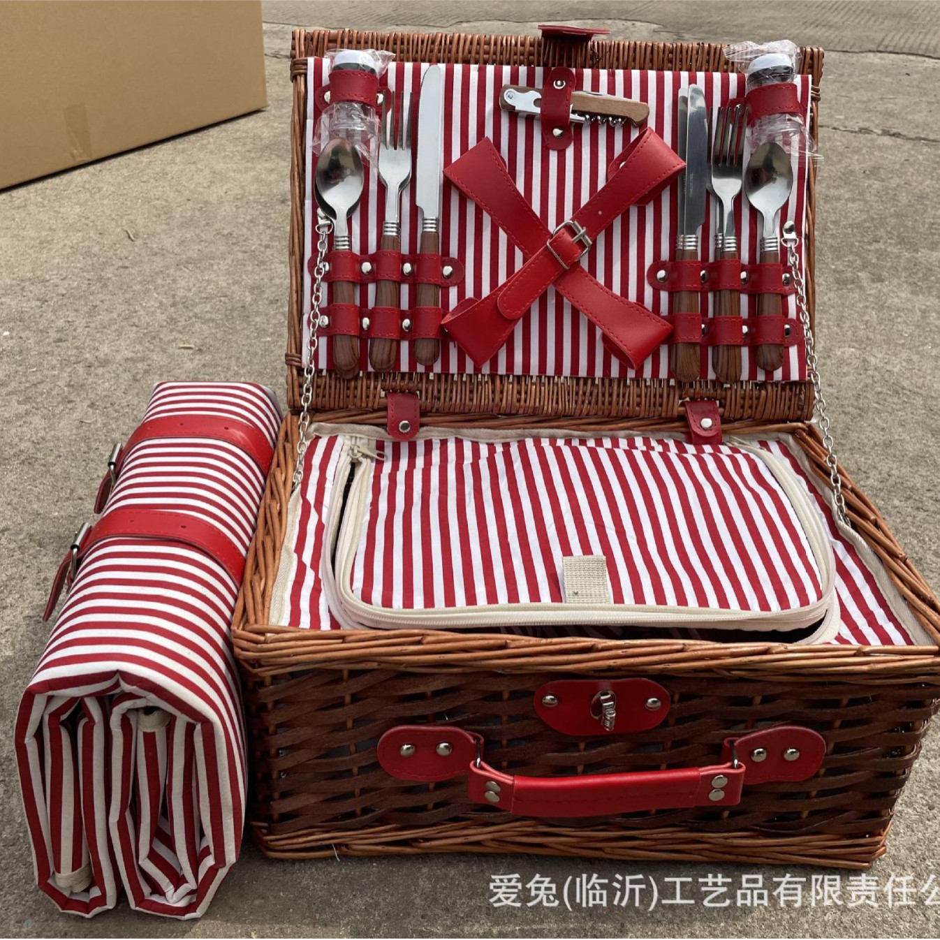 Canasta de picnic personalizada, mimbre hecho a mano con tapa, canasta de regalo, salida de primavera, canasta de almacenamiento de frutas, bolsa de aislamiento de vajilla