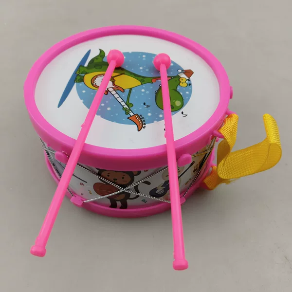2 Yuan Wholesale Kidsren's Waist Drum Multi-Pattern Toy Drum Band Drum Plastic Drum Supermarket Supply