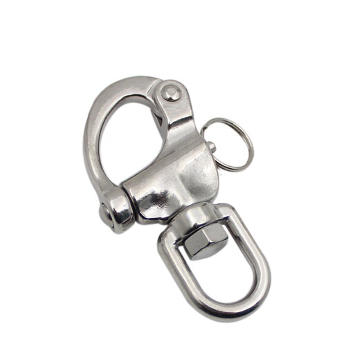 Stainless steel 304 316-turn rotating spring shackle snap shackle hand-operated quick-release shackle hook