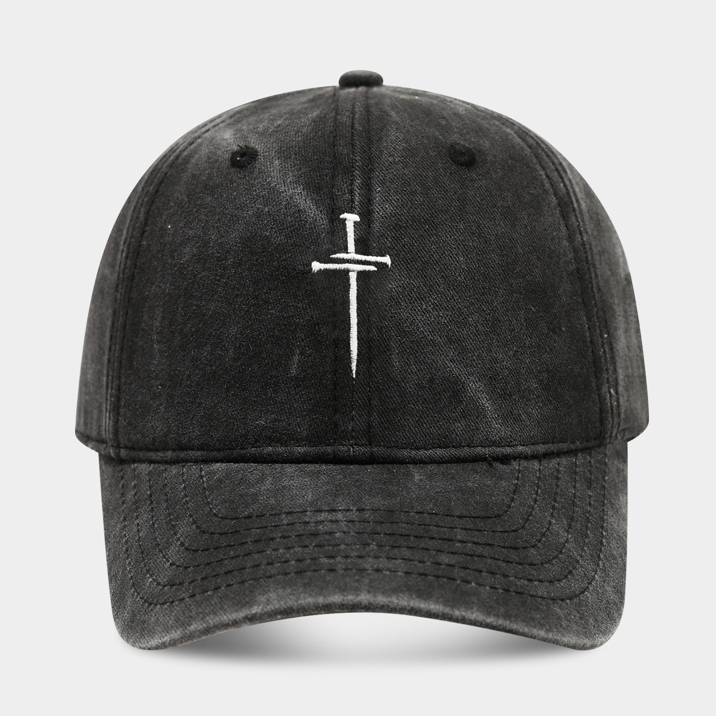 Cruz de uñas sombrero hombres y mujeres diversión ajustable suave superior lavado vintage algodón bordado Cruz gorra béisbol moda image 17
