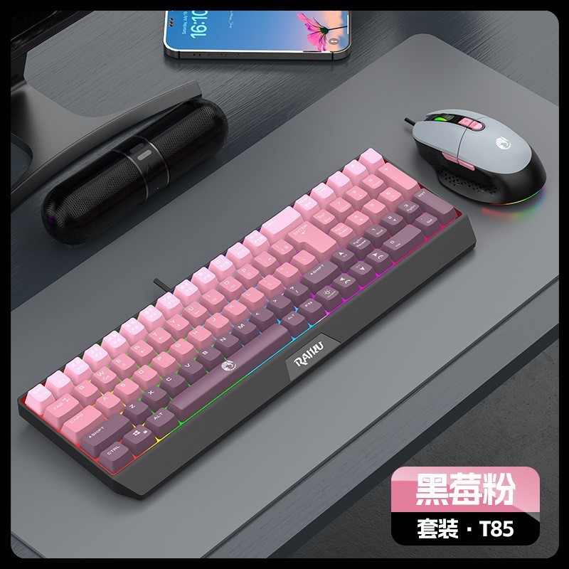 雷魁k 98/t 98有線キーボードマウスセットビジネスゲームマルチメディアノブ付きマウスセット直販|undefined