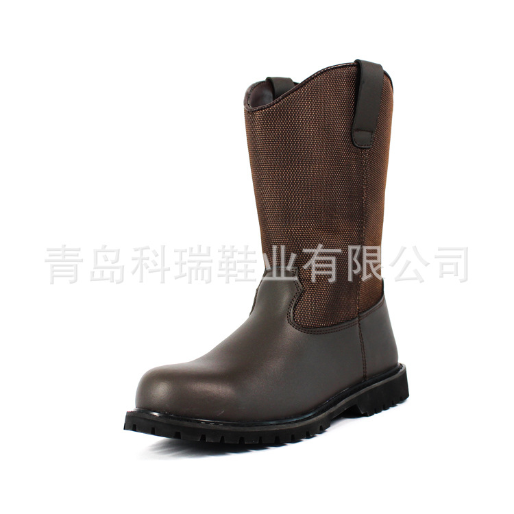 固特异棕色高帮钢头防水疯马皮劳保鞋男靴【500双起订】