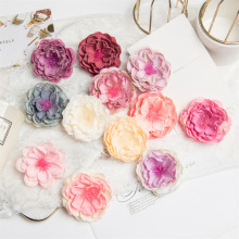 仿真蔷薇烫边玫瑰森系绢花布花仿真花头饰配件莫兰迪婚庆花朵批发