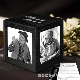 Memory Photo Card Storage Box Card Box with Photo Frame Funeral Memorial Service Farewell Party Display Box Factory