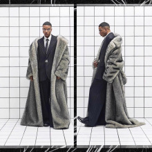 亚马逊跨境速卖通皮草厂家人造毛俄罗斯长款保暖商务男士外套大衣