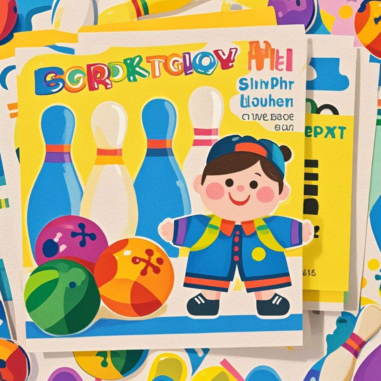 热销创意户外运动邀请卡片保龄球主题运动派对明信片