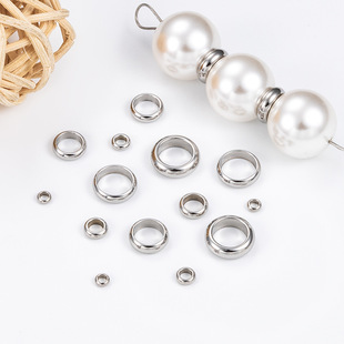 Stainless Steel Beaded Spacer No Fading Beaded Rings Stainless Steel Jewelry Necklace Bracelet Beaded Accessories DIY