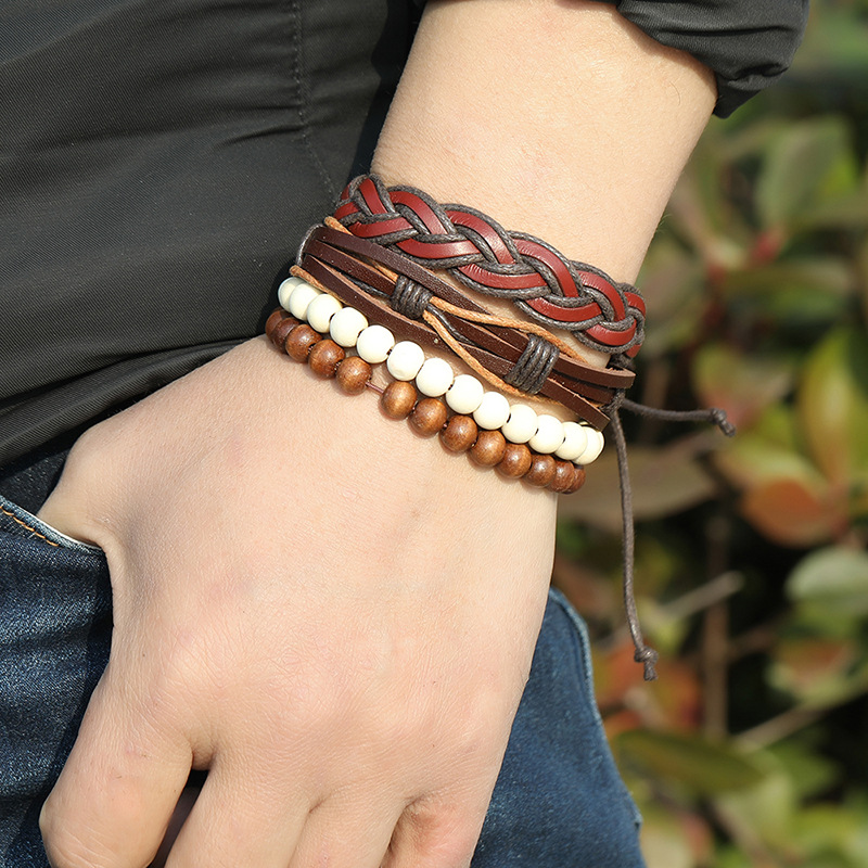 Bracelet En Cuir Tressé Simple display picture 5