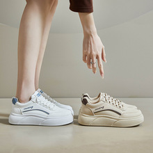 2024春季ins新款小白鞋韩版女学生厚底增高运动板鞋休闲一件代发