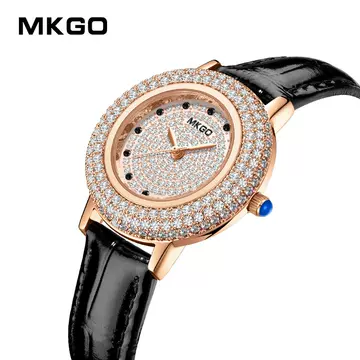 MKGO Stray Ya High Brand Fashion Niche Light Luxury Full Diamond Dial High Feeling Temperament Diamond Belt Watch Women - ShopShipShake