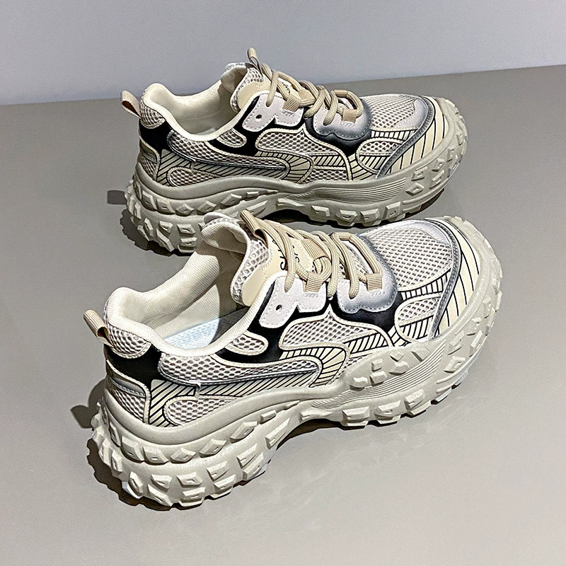 Женские тяжелые туфли dad shoes, толстая платформа, градиент, увеличение роста, размеры 35–40