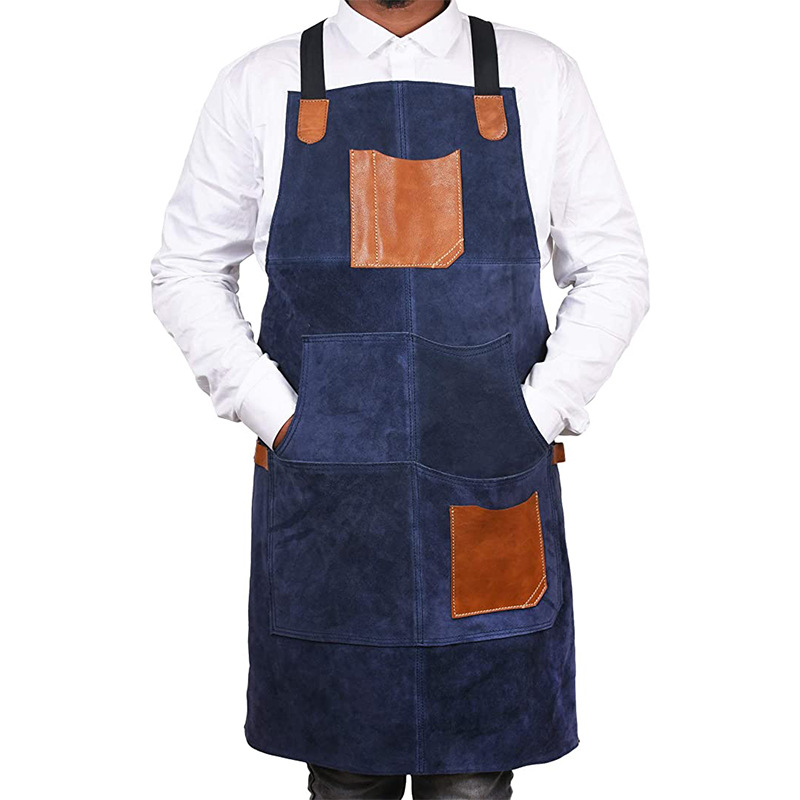Amazon nuevo delantal de cuero de microfibra multicolor opcional carpintería jardinería ropa de trabajo delantal de terciopelo de doble cara fábrica al por mayor