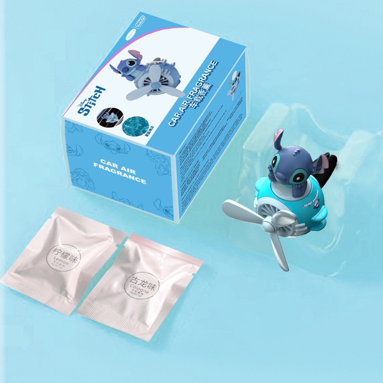 Stitch muñeca avión pequeño aromaterapia de coche aire acondicionado salida de aire clip de perfume perfume de coche decoración de coche