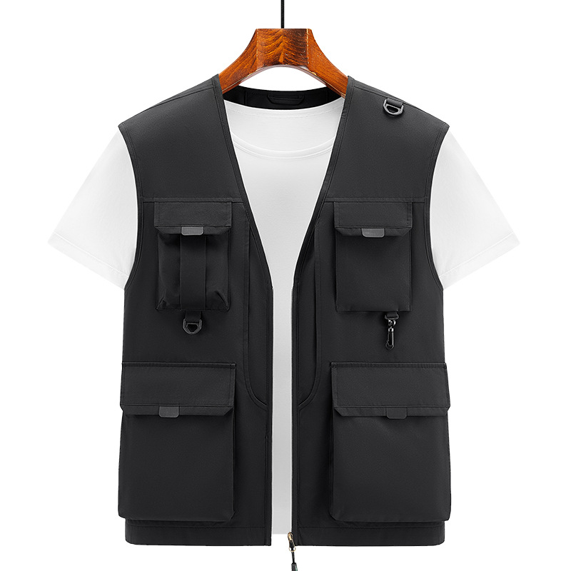 Nuevo cross-border primavera y otoño fotografía chaleco de pesca cardigan chaleco de hombre casual chaleco de bolsillo suelto chaqueta superior