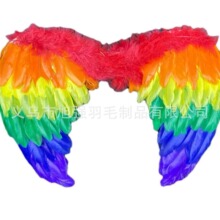 现货单面彩色天使羽毛翅膀成人儿童装扮精灵仙子六一万圣节舞台道