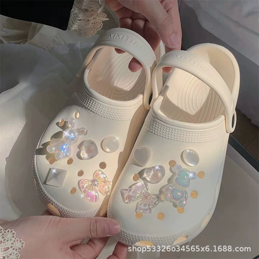 Аксессуары для пещерной обуви обувь цветы ins стерео милый мультфильм красочный кролик медведь DIY обувь украшения съемная пряжка