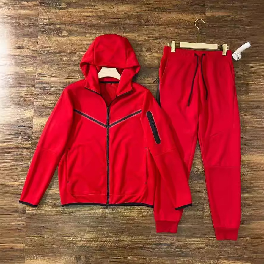 Ανδρικά ρούχα Ανοιξιάτικο και φθινοπωρινό σακάκι παντελόνι με κουκούλα αθλητικό casual κοστούμι_voghion.com