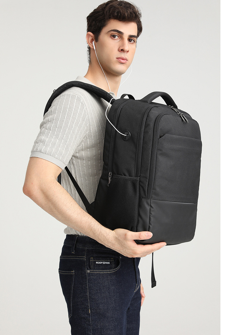 New Cross-Border Men's Backpack Large Capacity Oxford Fabric Backpack Printed LOGO Business Computer Backpack Travel Bag