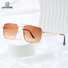 新款大框成人太阳镜时尚双梁方框男女户外百搭防晒墨镜金属眼镜