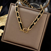 Necklace stainless steel, woven retro universal short advanced chain for key bag , European style, high-quality style