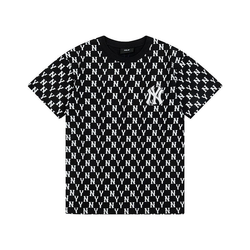 高バージョン MLB Tシャツ 夏新作 レトロ老眼 フルプリント NYレタープリント カジュアル 男女兼用 カップル 半袖|undefined