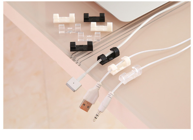 塑料线扣电源线整理夹自粘式固定桌面理线夹器免钉网线线夹线卡-