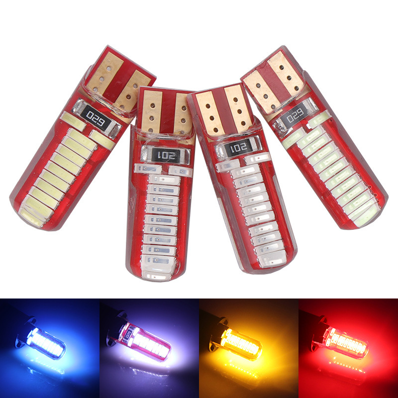 T10硅胶汽车led示宽灯 t10 4014 24smd  汽车小灯w5w牌照灯阅读灯